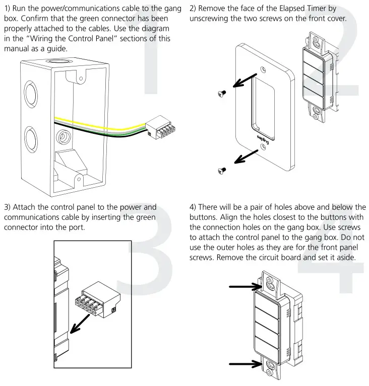 sapling Elapsed Timer Control Panel - Installing the Elapsed Timer Control Panel 1