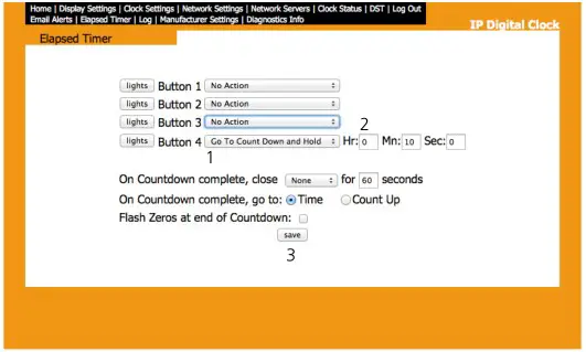 sapling Elapsed Timer Control Panel - Setting up a Countdown with sbdconfig or Web Interface 1