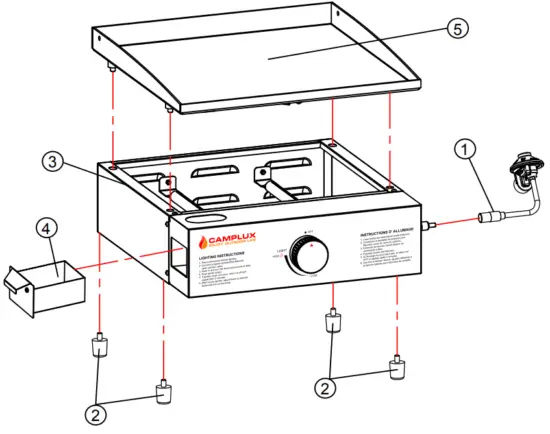 CAMPLUX GG301S Table Top Gas Griddle - 050953