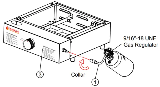 CAMPLUX GG301S Table Top Gas Griddle - Collar