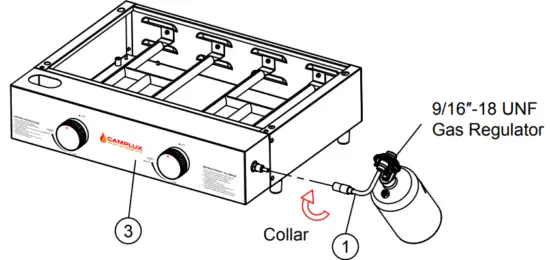 CAMPLUX GG301S Table Top Gas Griddle - Gas Regulator