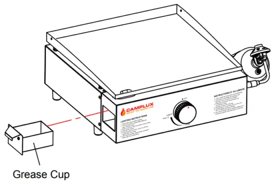 CAMPLUX GG301S Table Top Gas Griddle - Grease Cup 2