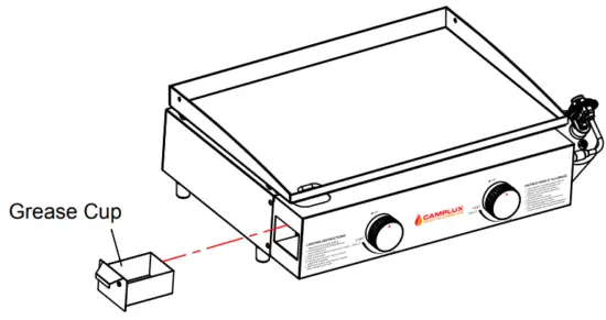CAMPLUX GG301S Table Top Gas Griddle - Grease Cup 3