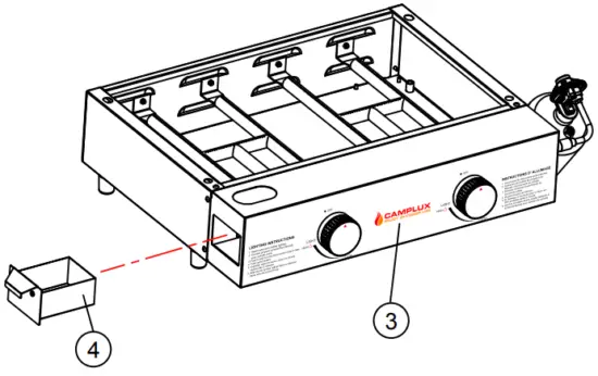 CAMPLUX GG301S Table Top Gas Griddle - grease cup 1