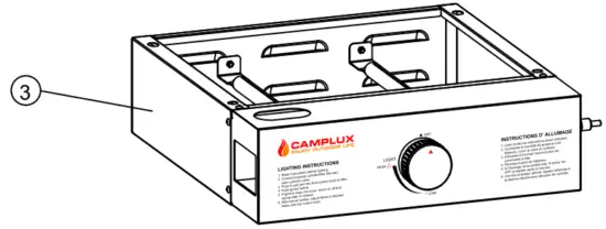 CAMPLUX GG301S Table Top Gas Griddle - griddle body