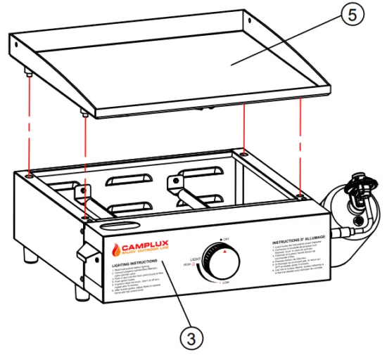 CAMPLUX GG301S Table Top Gas Griddle - griddle plate