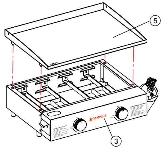 CAMPLUX GG301S Table Top Gas Griddle - plate
