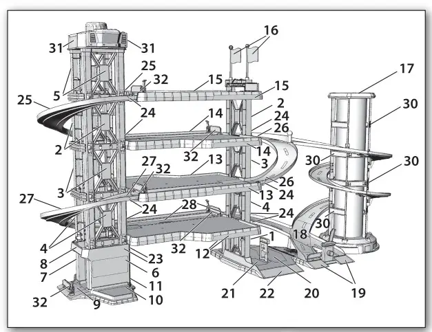 anko Lights Sounds Parking garage Playset 00