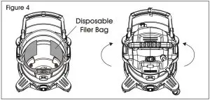 FIG 8 INSTALLING DISPOSABLE FILTER BAG