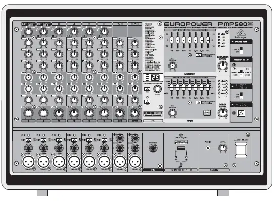 behringer EUROPOWER PMP580S 500-Watt 10-Channel Powered Mixer-