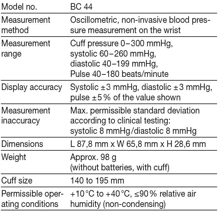 beurer BC 44 Wrist Blood Pressure Monitor 25