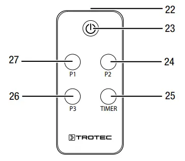 TROTEC IRD 3200 Infrared Radiant Heater - Remote control