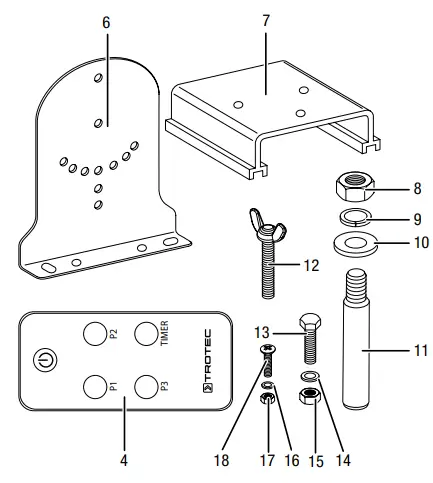TROTEC IRD 3200 Infrared Radiant Heater - Scope of delivery