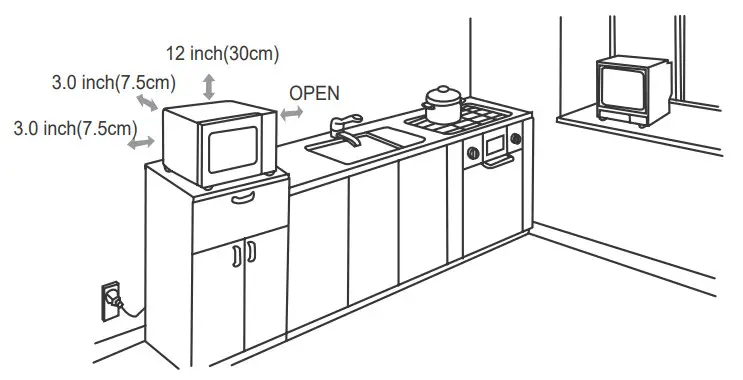 FARBERWARE FMO11AHTBSB 11 Cu Ft 1000 Watt Microwave Oven - Installation 2