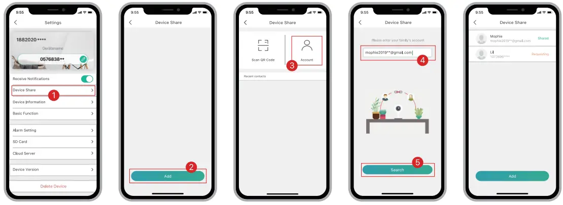 SHARING BY ACCOUNT SEARCHING