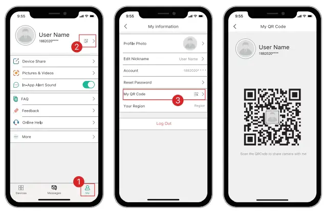 SHARE BY OR CODE SCANNING