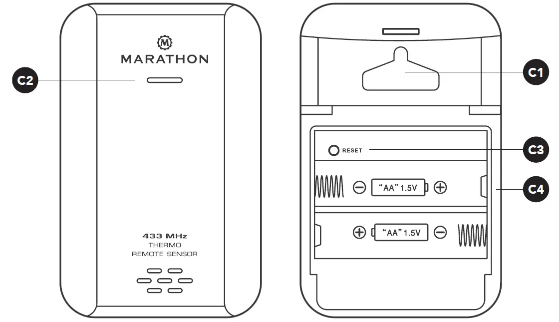 MARATHON CL030027-FD-NA Atomic Clock with Indoor-Outdoor Temperature 3