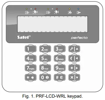 SATEL PRF-LCD-WRL Wireless keypad-fig2