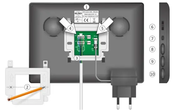 ELRO 1DOOR PUSH IP VIDEO DOOR INTERCOM - connecting the monitor