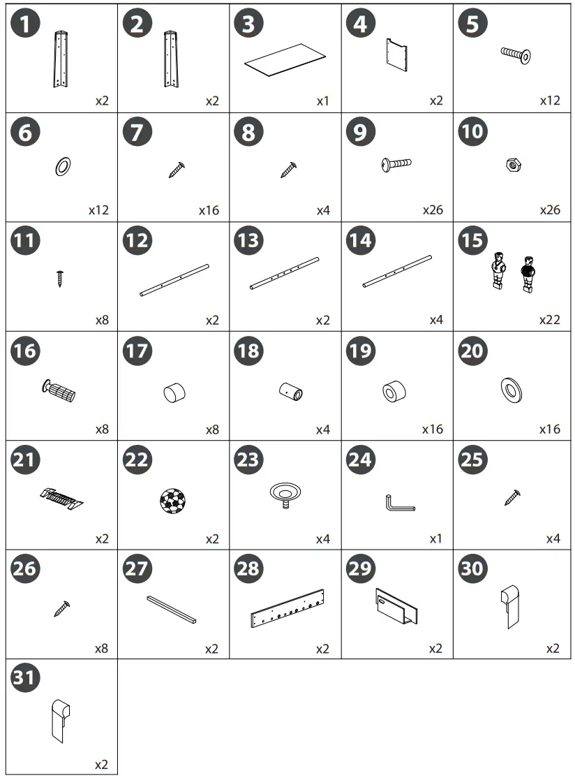 Cougar Offside football table A040.010.00 - parts