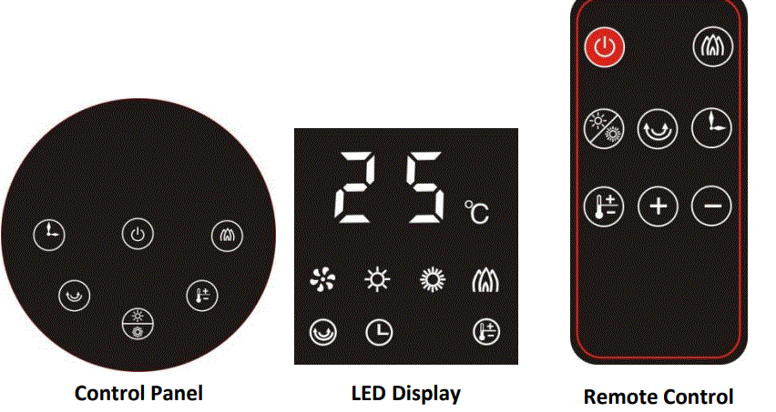 Goldair GFE390 2000W Flame Effect Tower Heater 4