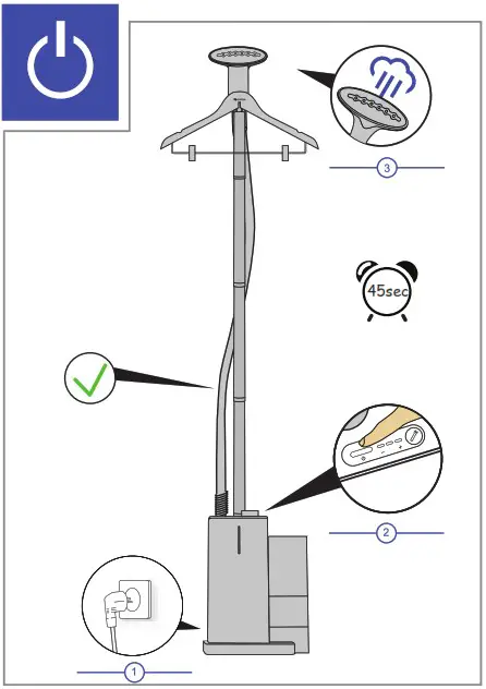 SteamOne ES200 GEORGE Powerful Vertical Steam Steamer - overview 5