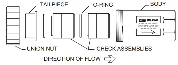 ZURN 705 Dual Check Valve Backflow Preventer - fig 2