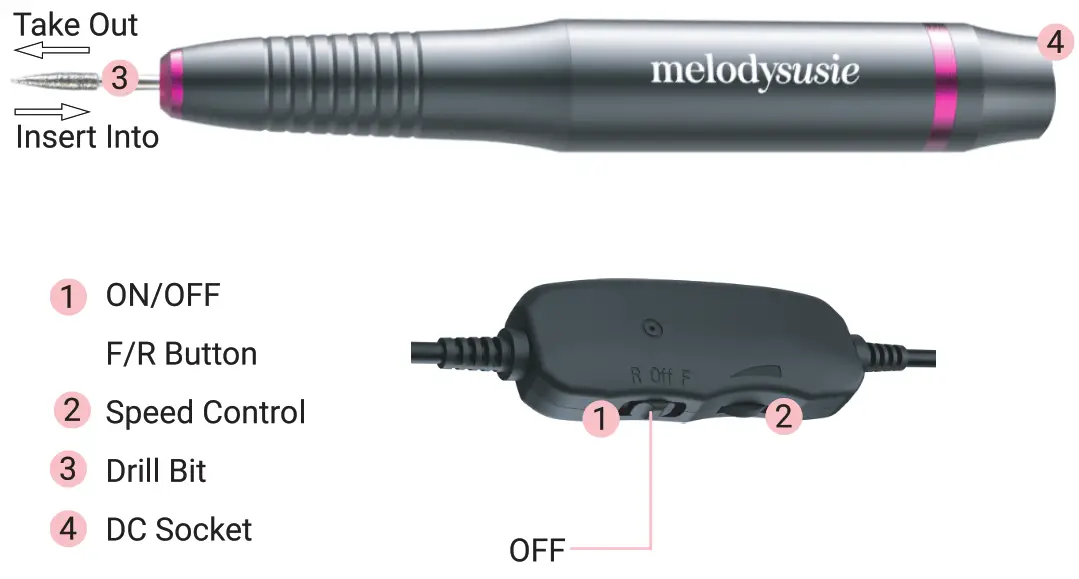 melodySusie P Series Silvia Portable Nail Drill - Fig3