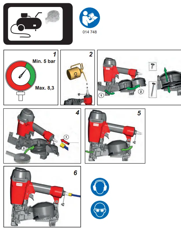 haubold RNC45R Pneumatic Coil Roofing Nailer - fig 4