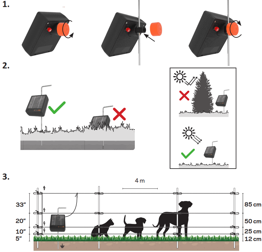 GALLAGHER 3E5307 S6 Lithium Solar Fence Energizer - 2