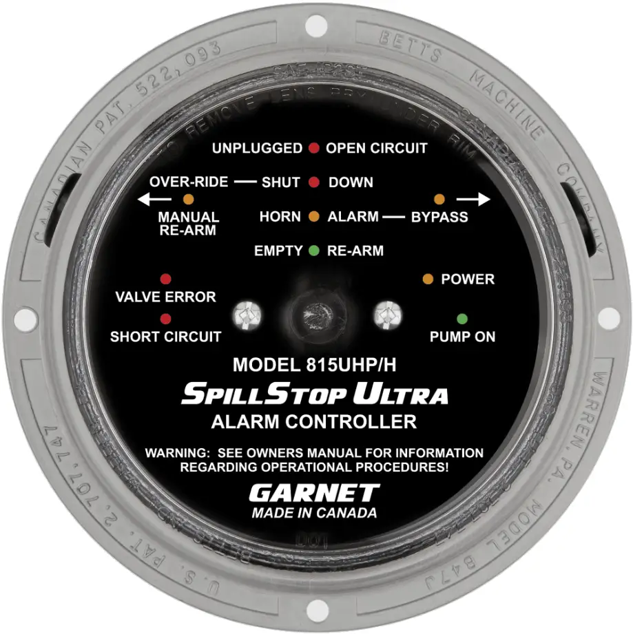 GARNET 815-UHP SPILLSTOP ULTRA Alarm Controller with Hose Protection Overfill Prevention System