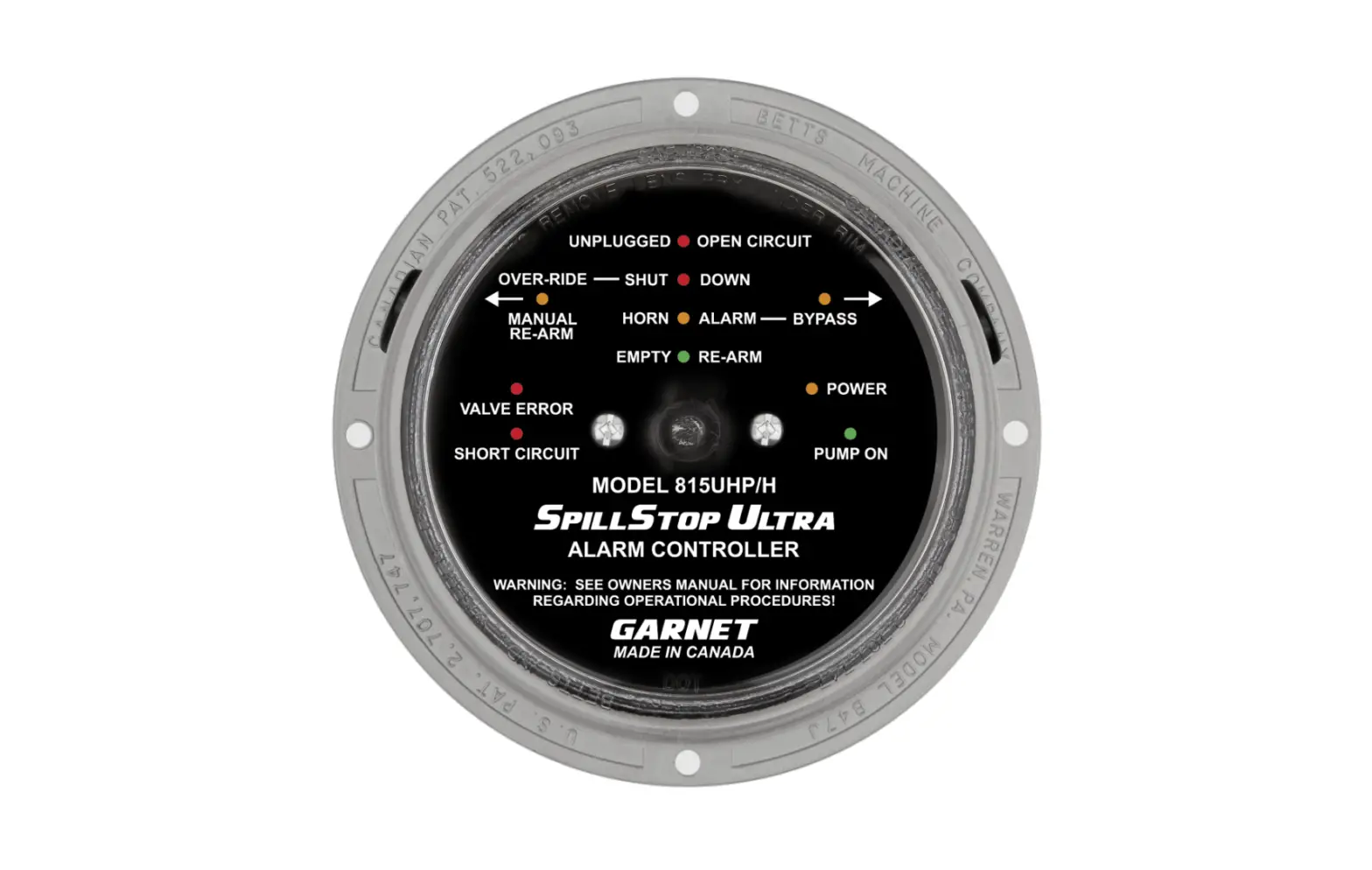 Garnet 815-uhp Spillstop Ultra Alarm Controller With Hose Protection Overfill Prevention System Instruction Manual