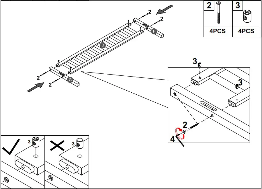 THE HOME DEPOT HY01987Y Wood Frame Queen Platform Bed - STEP 2