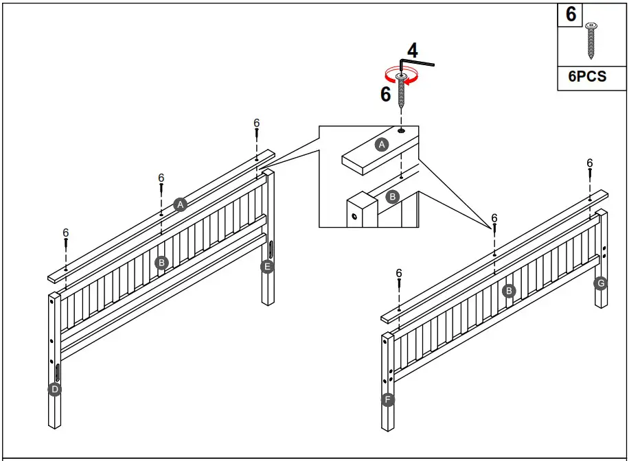THE HOME DEPOT HY01987Y Wood Frame Queen Platform Bed - STEP 3