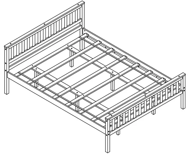 THE HOME DEPOT HY01987Y Wood Frame Queen Platform Bed - cover