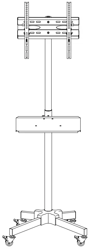 Cab-QFC02-02 Universal Mobile TV Cart with Wheels