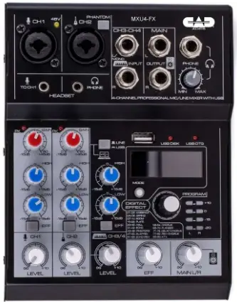 CAD AUDIO MXU4-FX 4-Channel Mixer