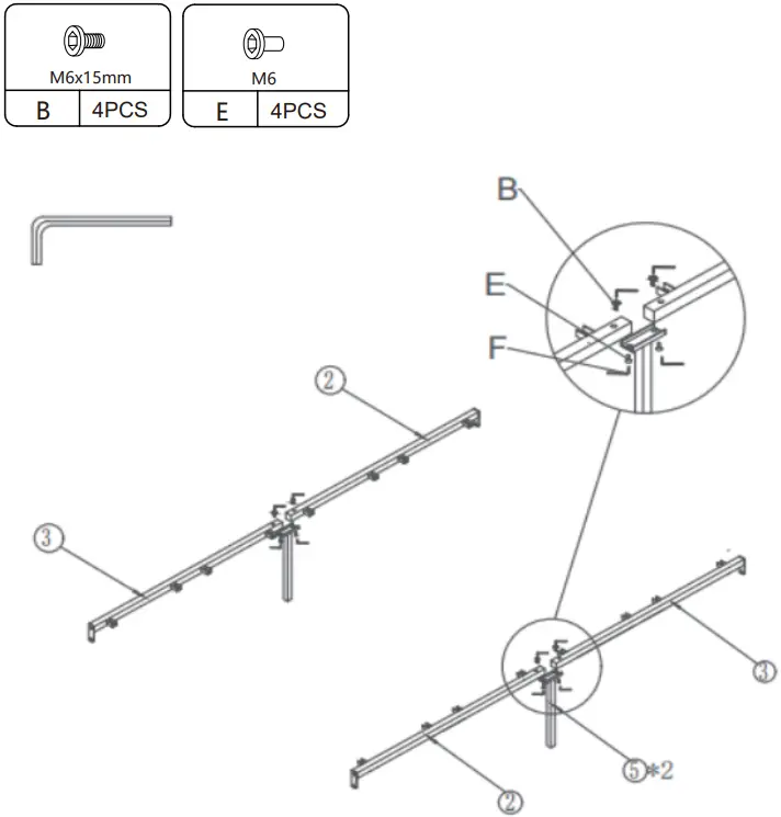 JAXPETY HG61Y0742 14 Inch High Full Size Metal Bed Frame W Clips - STEP 1