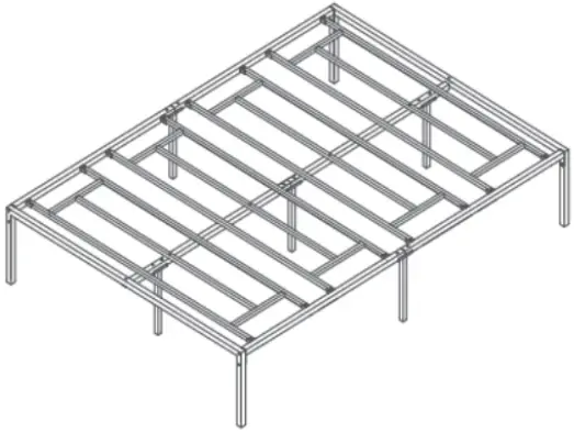 JAXPETY HG61Y0742 14 Inch High Full Size Metal Bed Frame W Clips