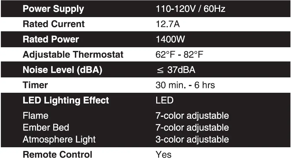 TURBRO INF36-W Electric Fireplace 07