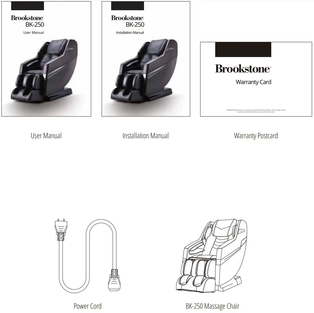 Brookstone BK-250 Chair User Manual - CONTENTS