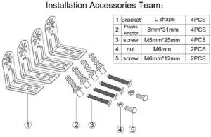 iQ heat WAVE 1500 Electric Heater - installation Accessories