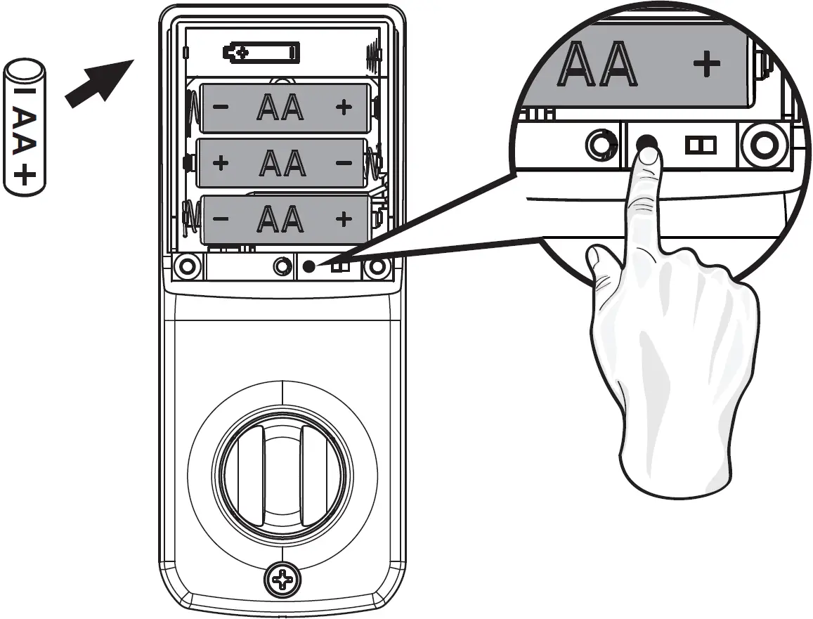 Press and Hold SET Button While Inserting the Battery Back