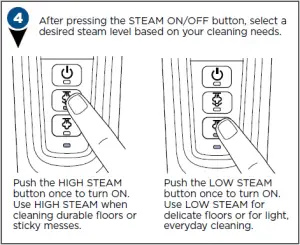 low high steam button