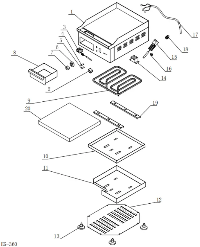 Adexa EG 360 Electric Griddle Smooth - cotton