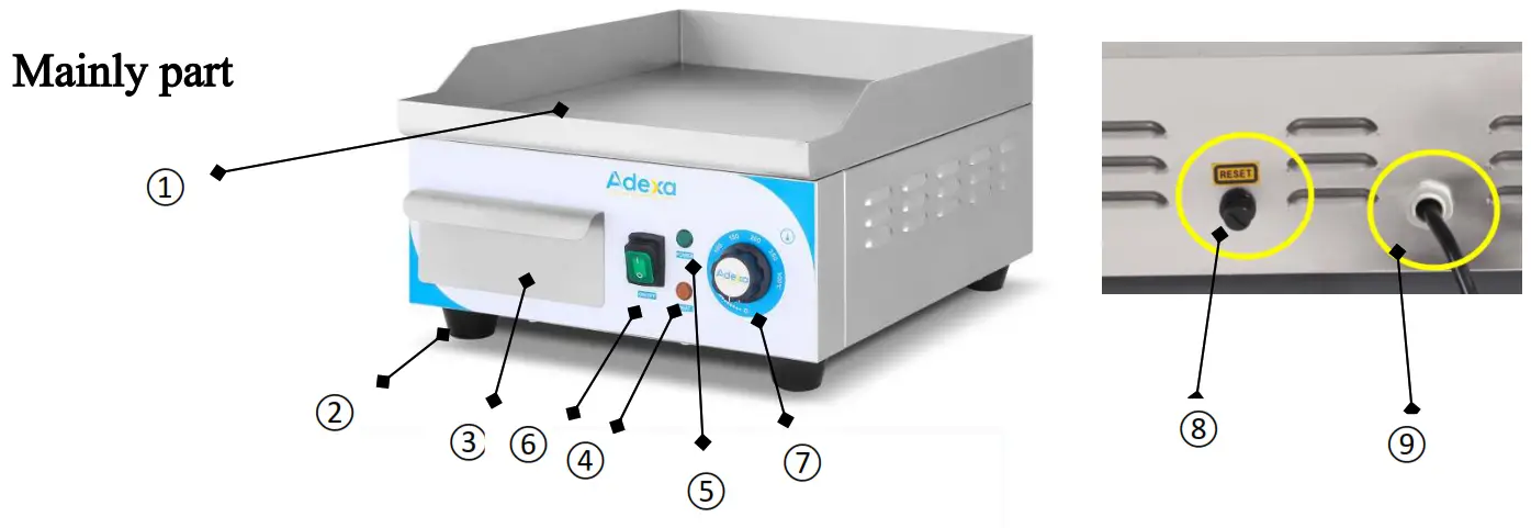 Adexa EG 360 Electric Griddle Smooth
