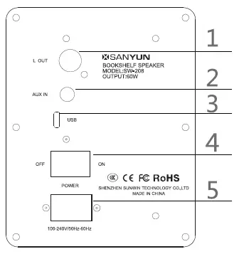 SANYUN-SW208-3-Inch-Active-Bluetooth-5.0-Bookshelf-Speaker-2