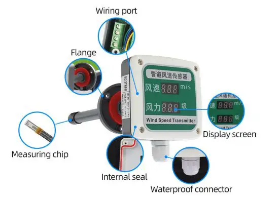SONBEST SD3788 Display Type Thermal Pipe Type Wind Speed Sensor - How to wiring