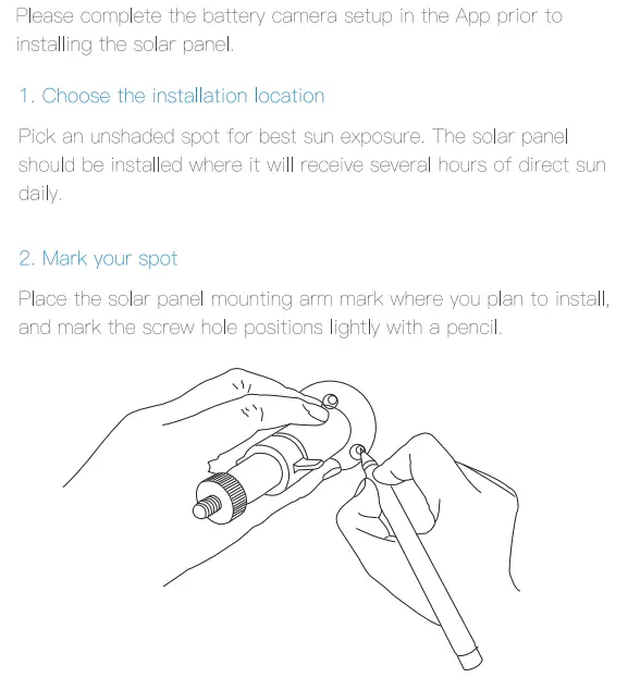 TOPVISION X11 Security Camera User Guide - Install your Solar Panel