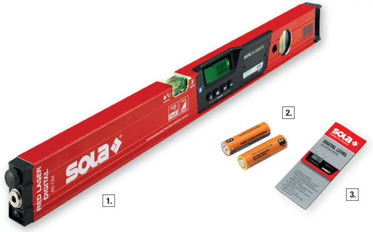 sola 017302XSO Big Red Digital Laser Level - Scope of delivery